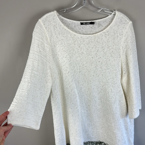 Nic+Zoe Fringe Hem Sweater Size XL - Picture 7 of 14